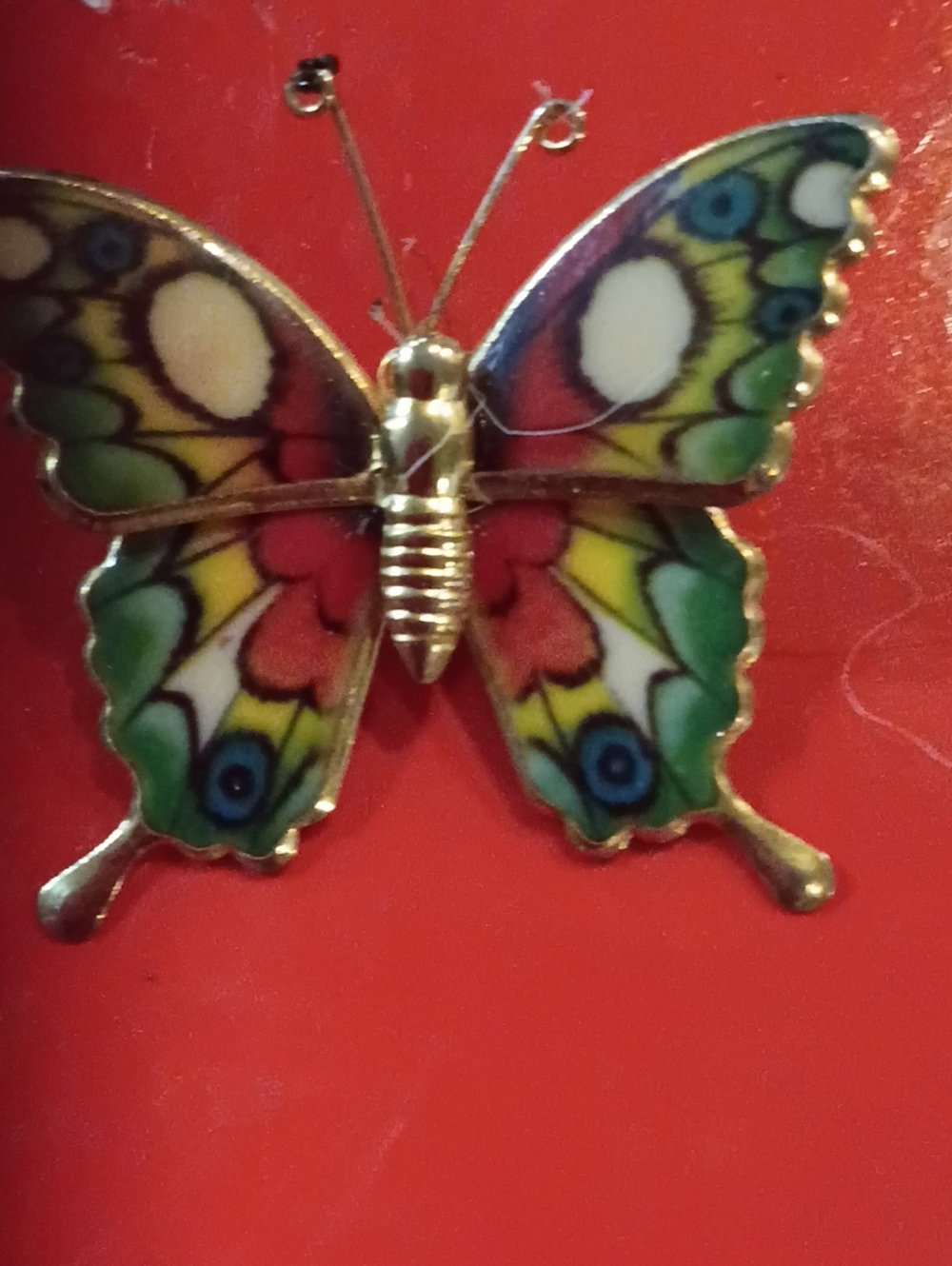 Colorful Butterfly Enamel Brooch - Multicolor